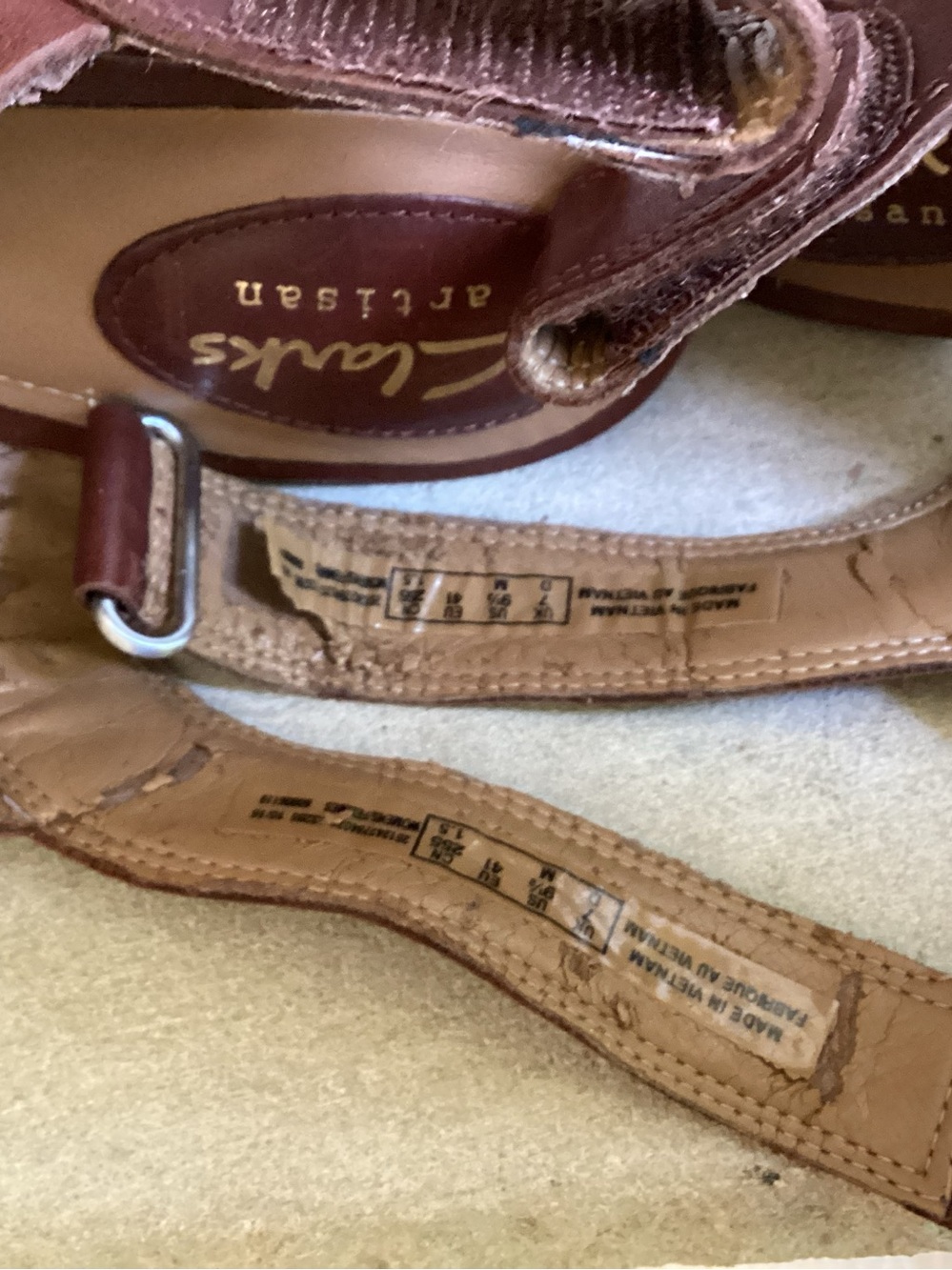 Clarks Artisan Ralene Woven Leather Block Heel Sandal Brown size 9.5 - Picture 10 of 11